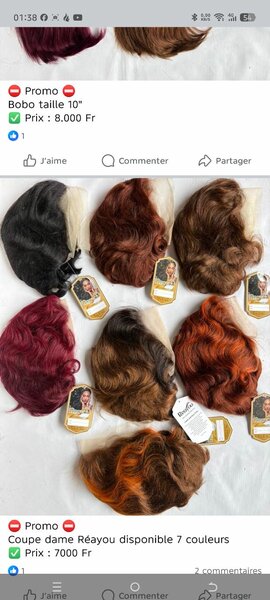 Perruque  dame de côté