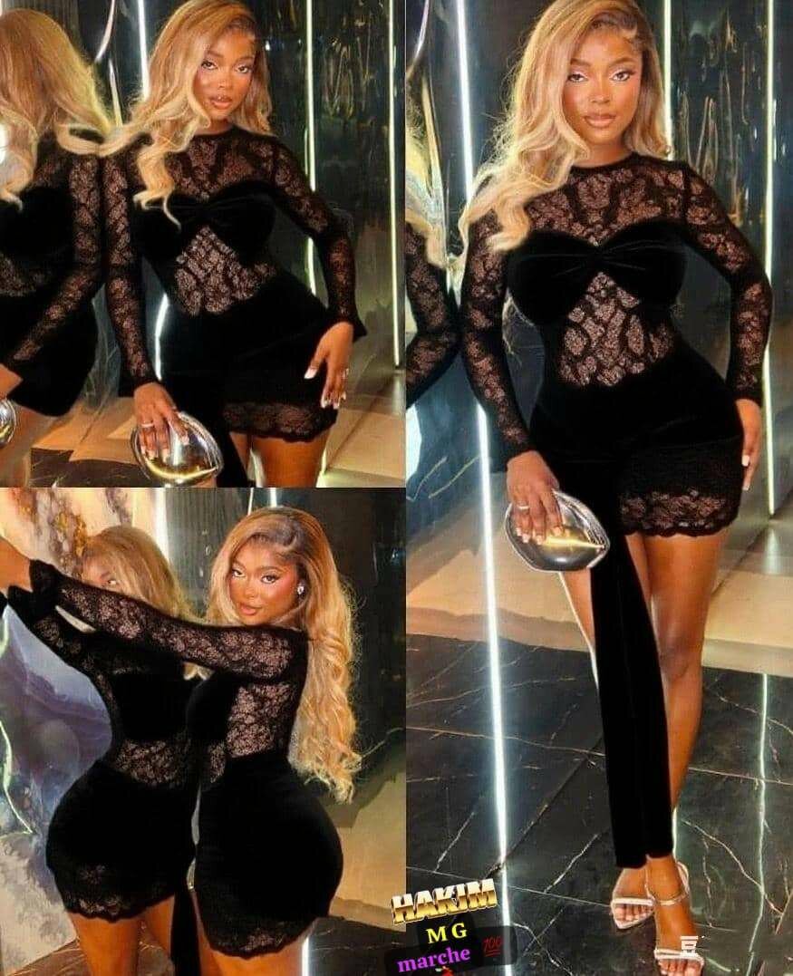 Robe en dentelle noire chic