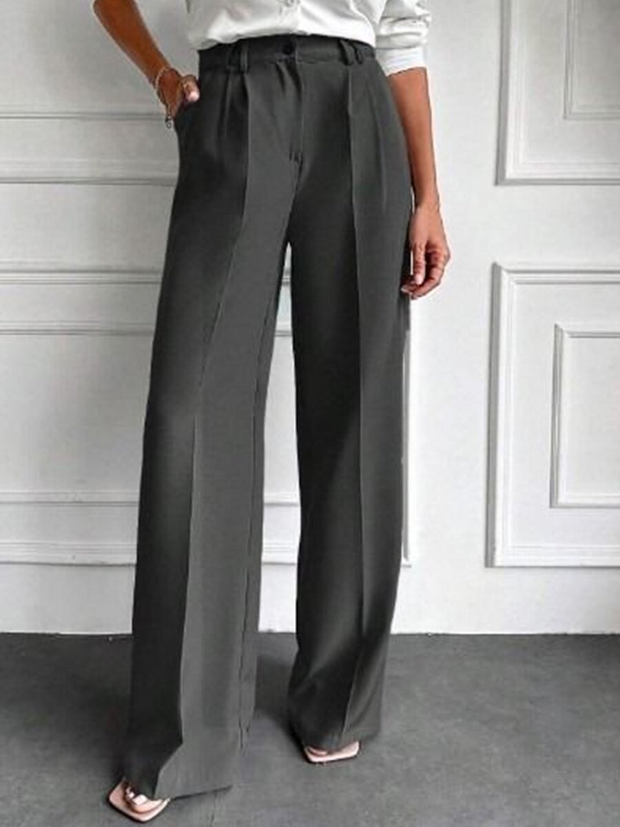 High waist black trou