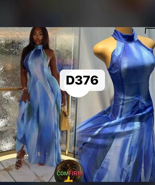 Robe Longue Élégante Bleu