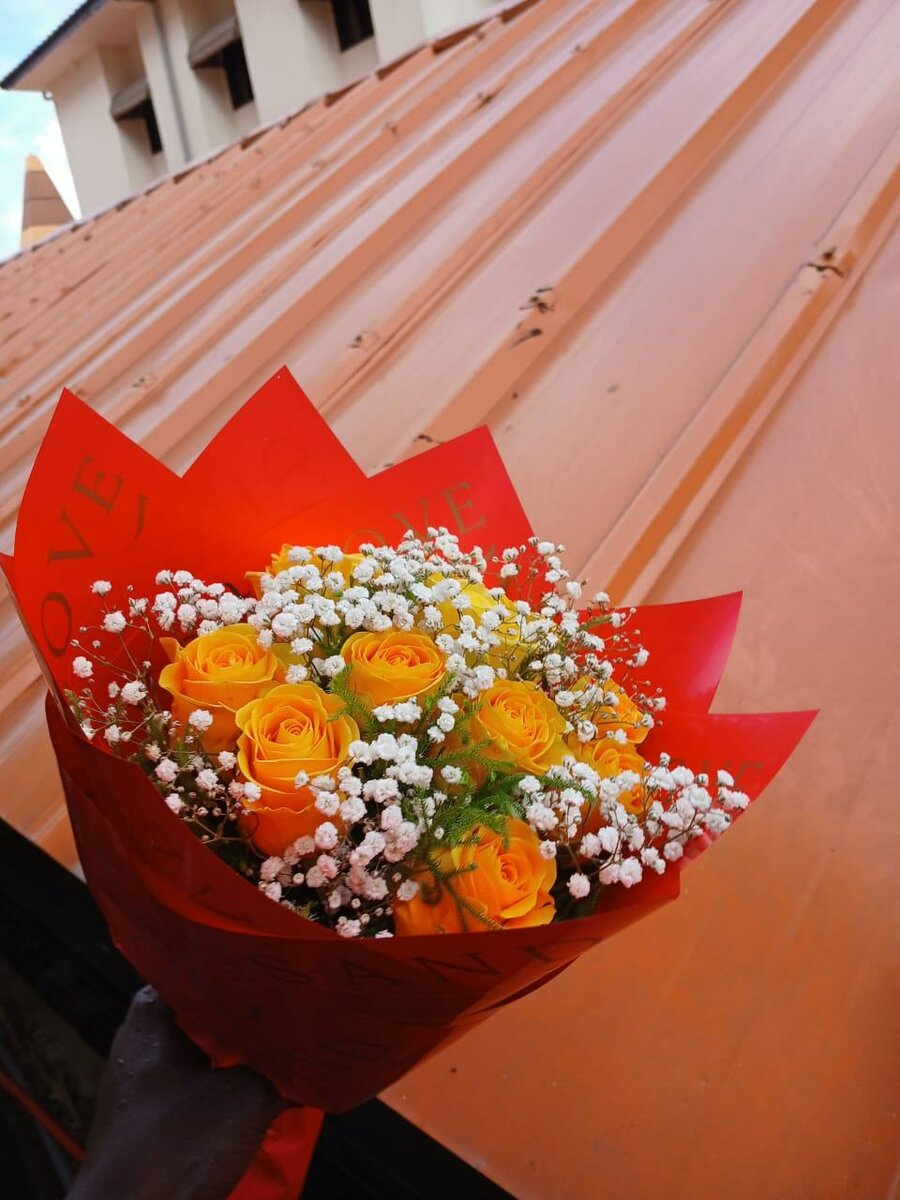Bouquet de roses orange