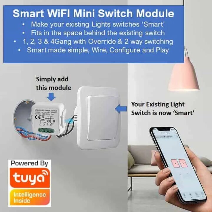 Module de commutateur intelligent Wi-Fi Tuya