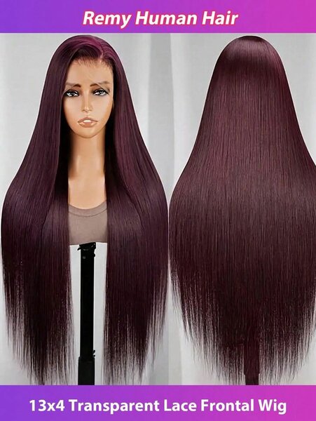 Burgundy straight wig