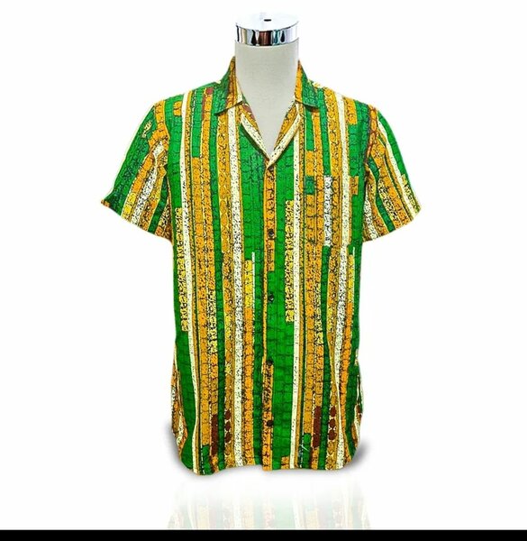 African print vertical stripes patterns Green