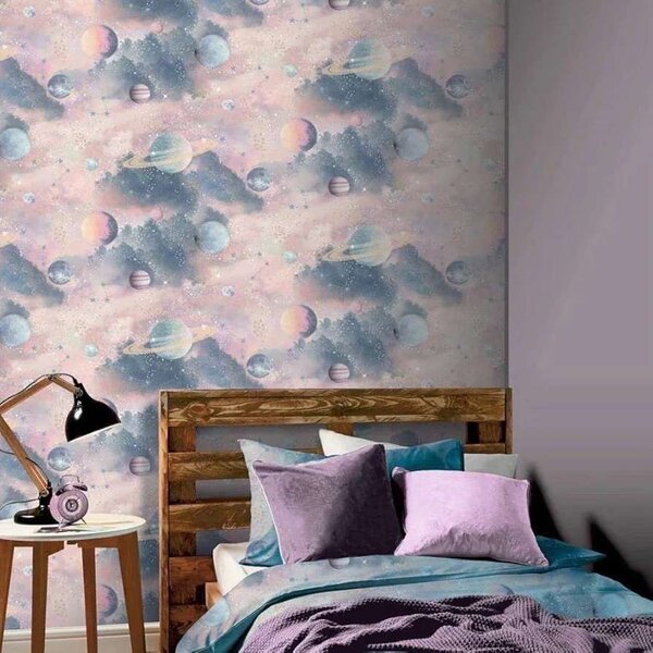Papier peint motif espace enfant