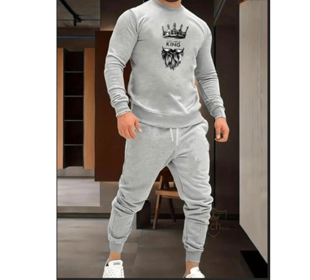 Men's tracksuit white 2pcs