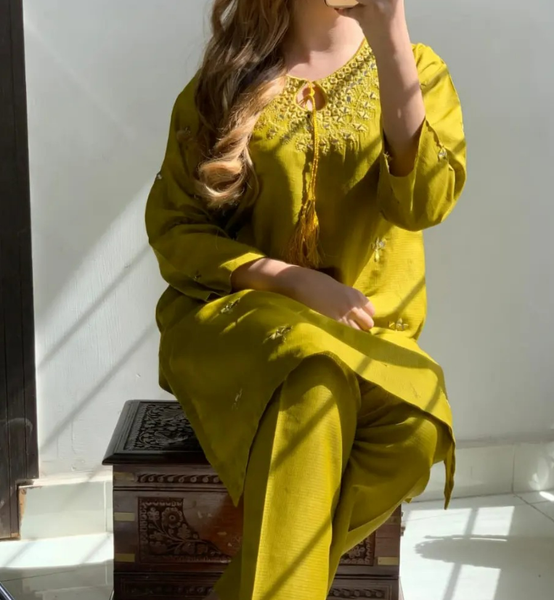 *Handmade Mirror Embroidery 2Pc*