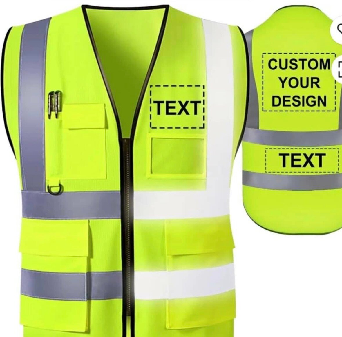 Veste de sécurité jaune fluo personnalisable