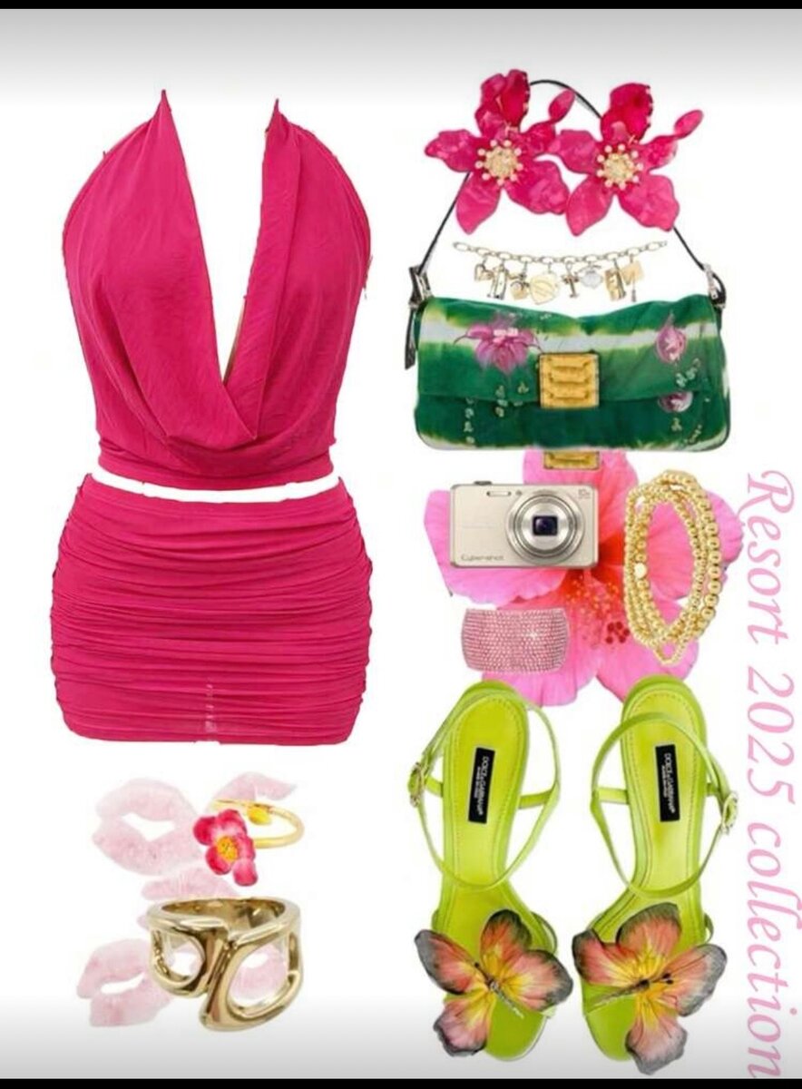 Ensemble estival rose et vert