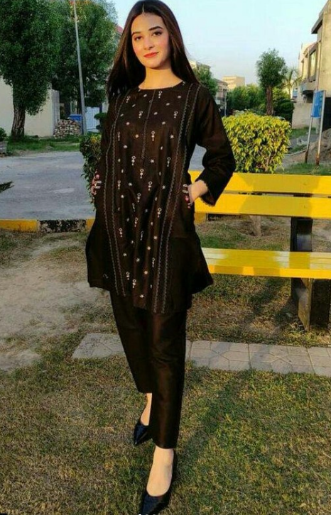 2 Pcs Women's Stitched Linen Printed Suit