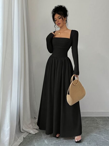 Robe élégante à épaules dénudées