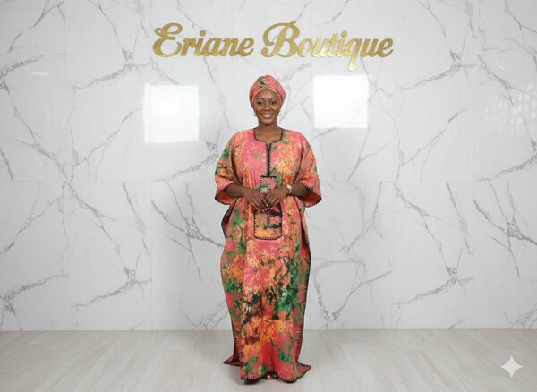 Robe boubou à motifs