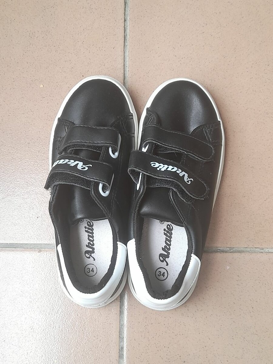 Baskets Velcro Enfant Noires