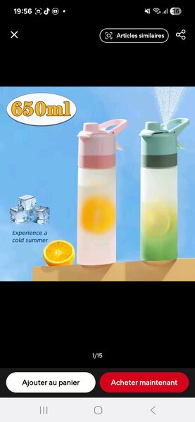 Bouteille d'Eau Pulvérisateur 650ml