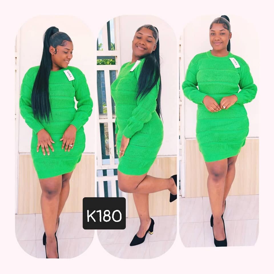 Beautiful and high quality women's dress green