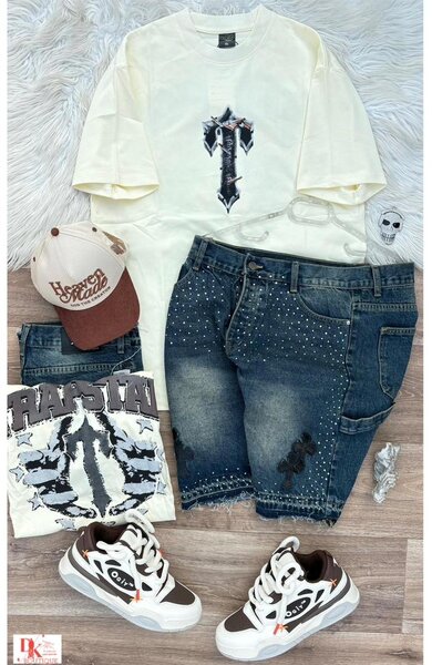 Ensemble T-shirt et Short en Jean