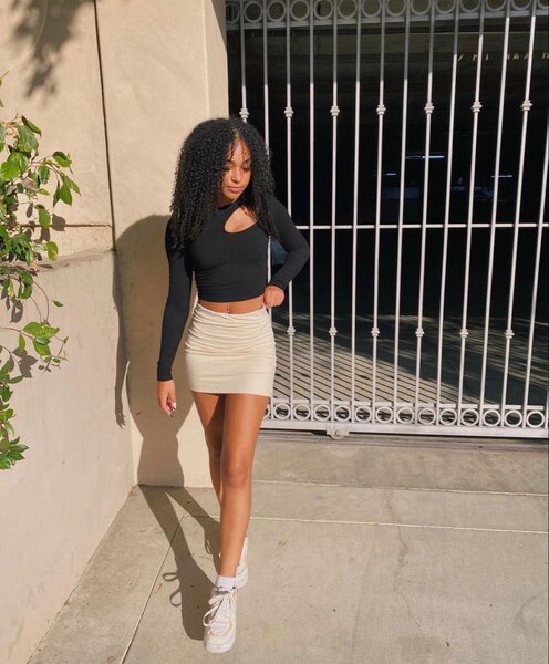Top noir manche longue &jupe