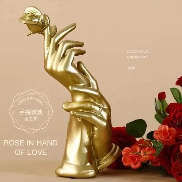 ROSE IN HAND FIGURINE ABSTRACT