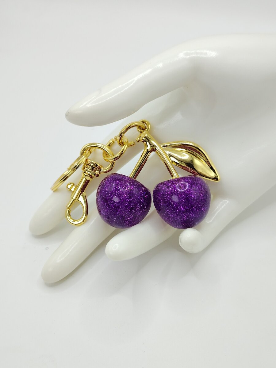 Porte clé cristal cerise