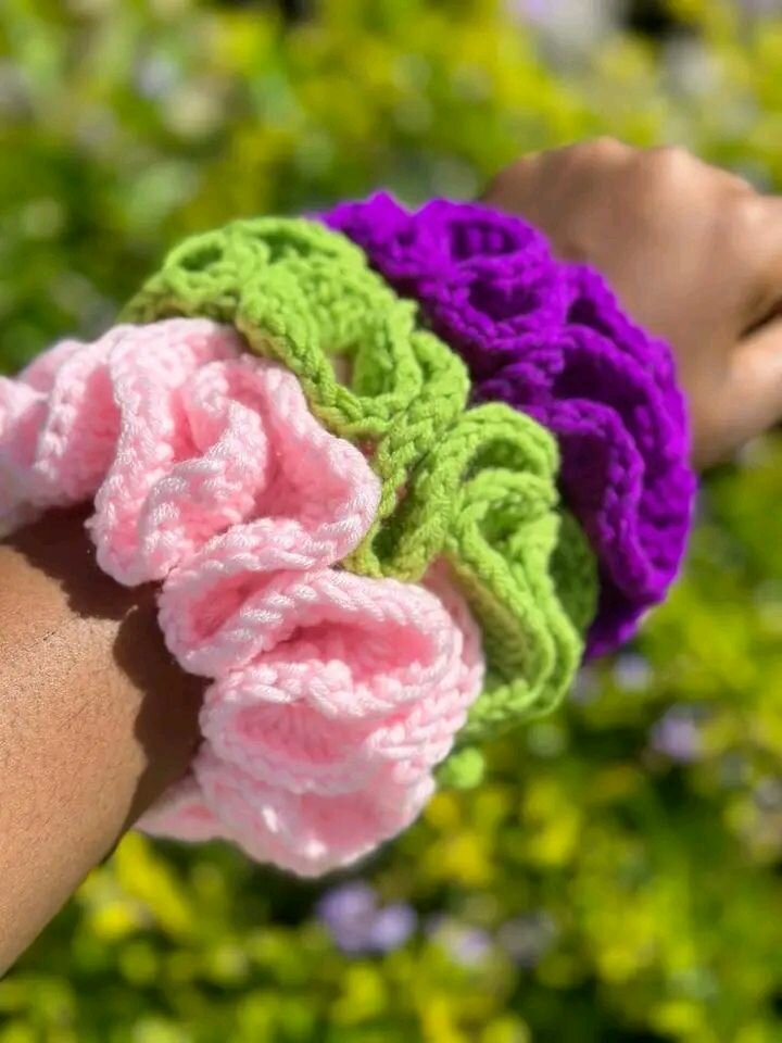 Chouchous en tricot colorés