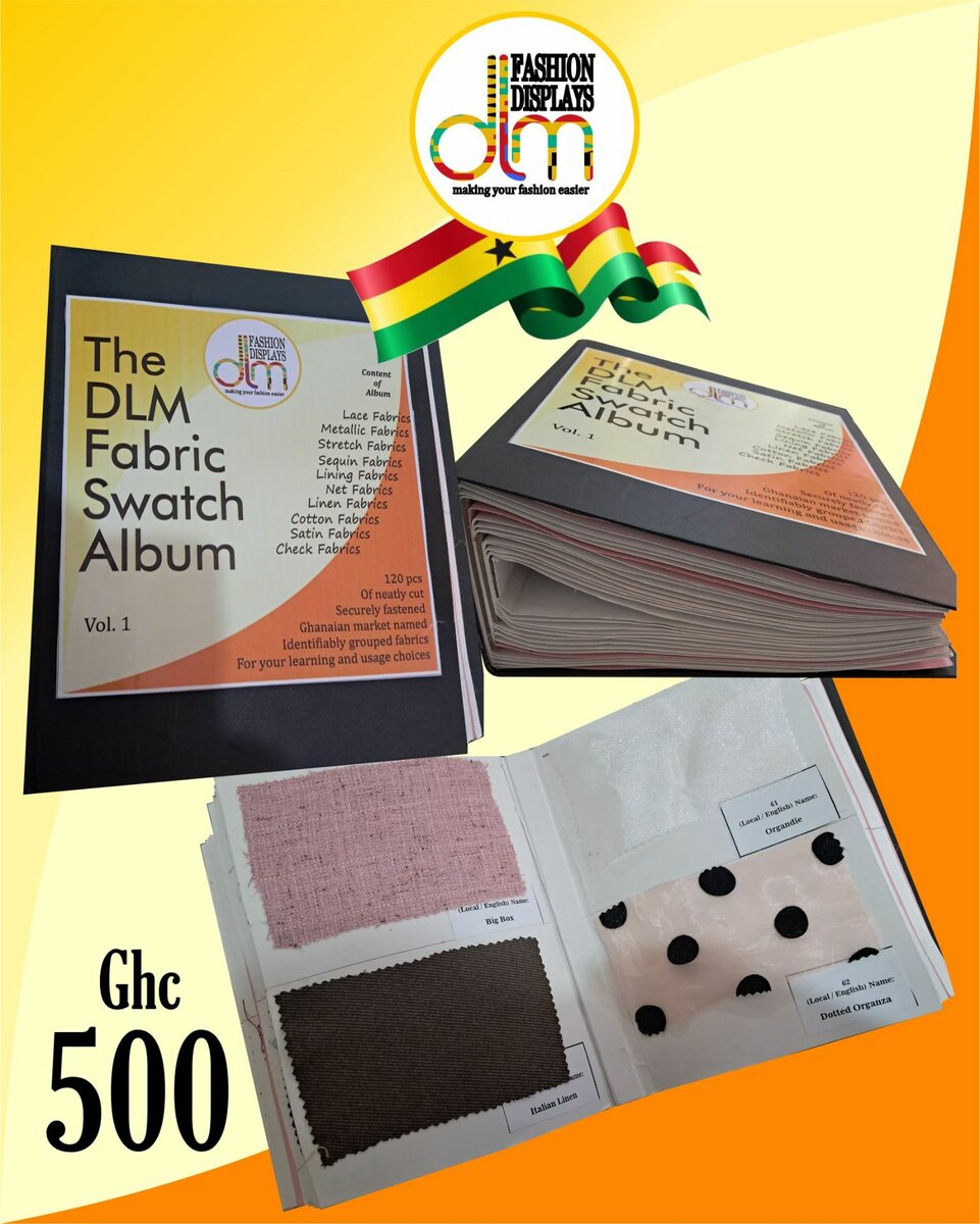 Fabric swatch book,French curves and dummies