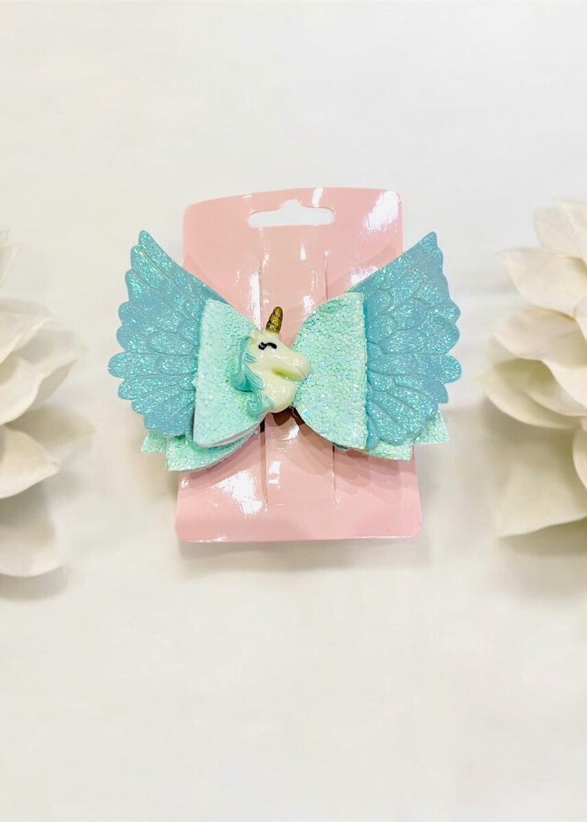 Unicorn bow hair pin for kids.