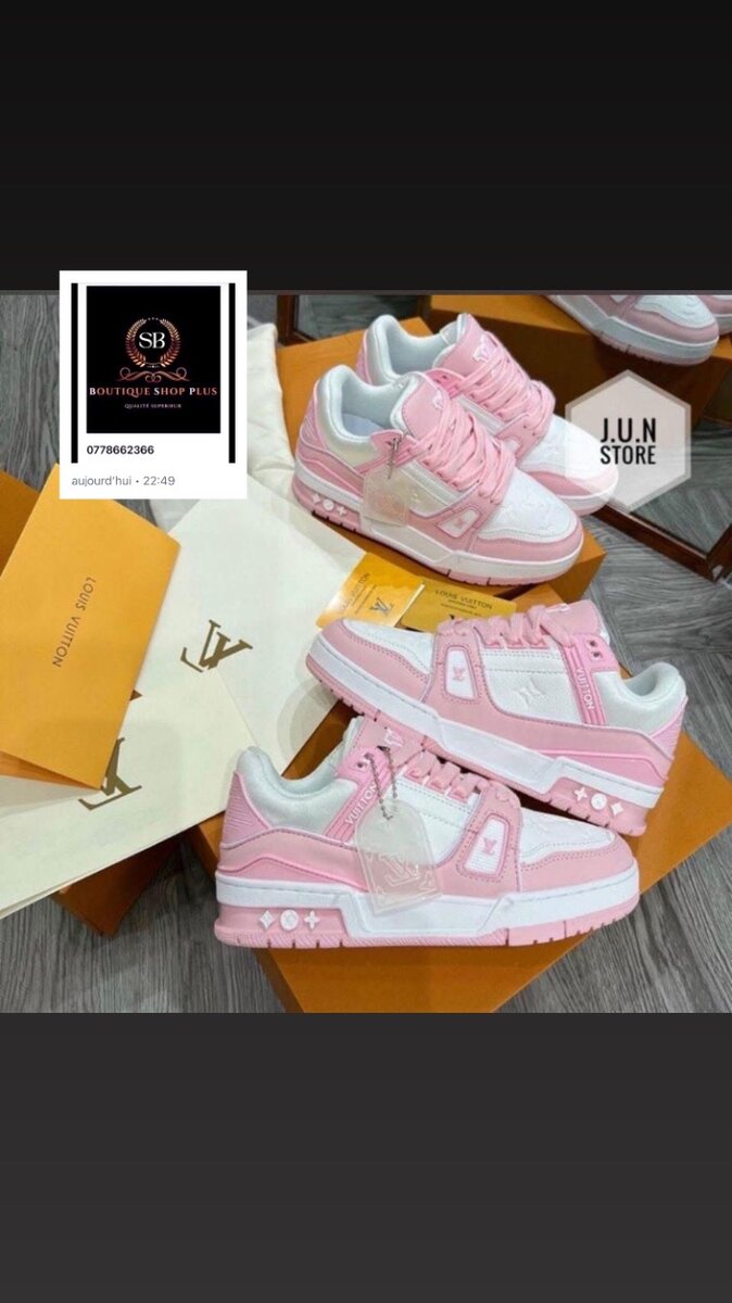 Baskets roses élégantes