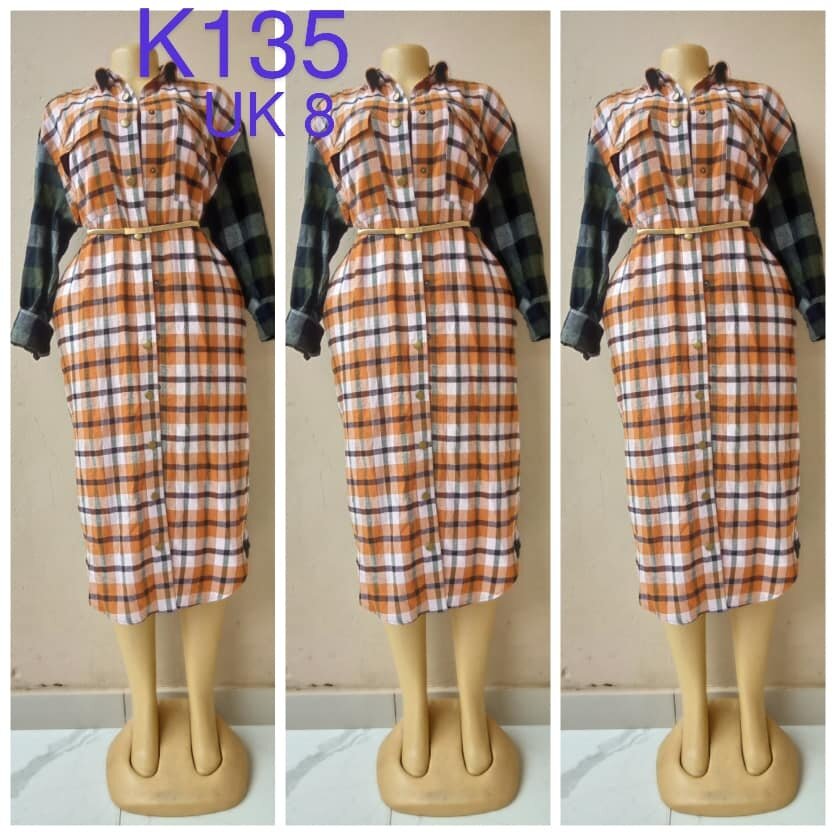 Checked shirt dress, size 8