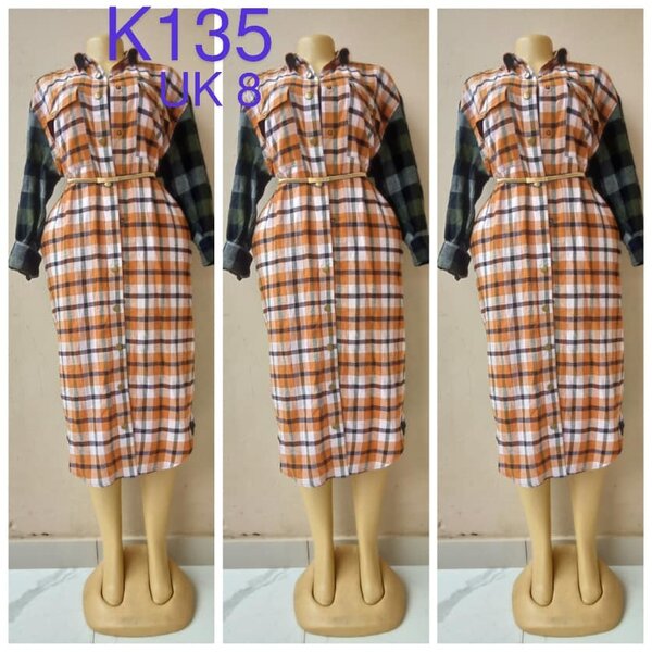 Checked shirt dress, size 8
