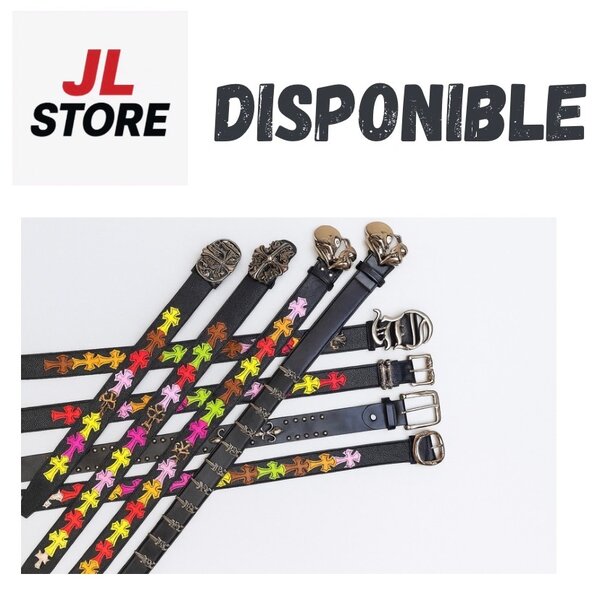 Ceinture en cuir brodée