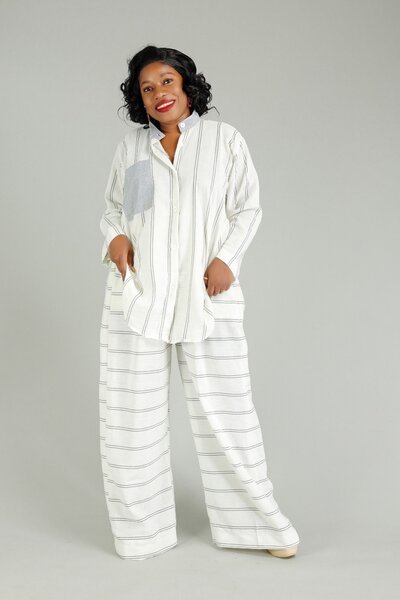 Chemise oversize rayée femme