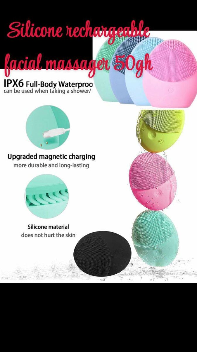 Silicon rechargeable facial massager