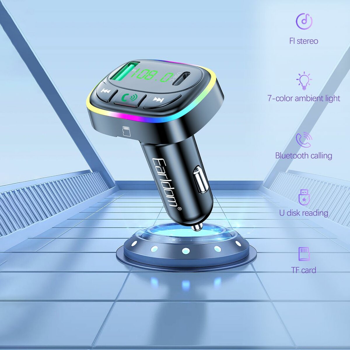 Earldom Wireless Car Modulator 3.1A Type C