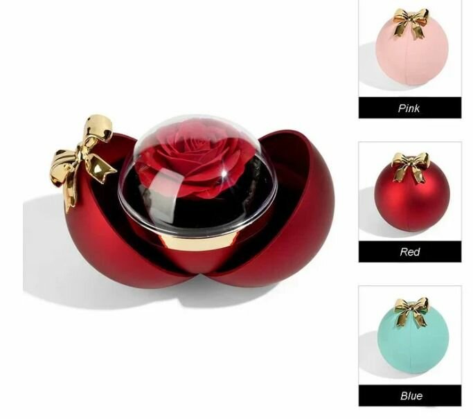 Round Bow Rose Jewelry box