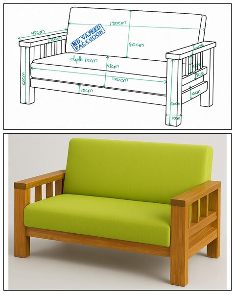 Canapé 2 places en bois