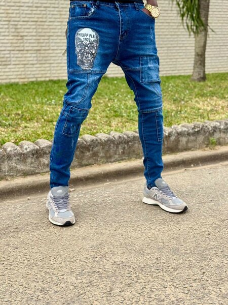 Jean Slim Homme Patchwork Style