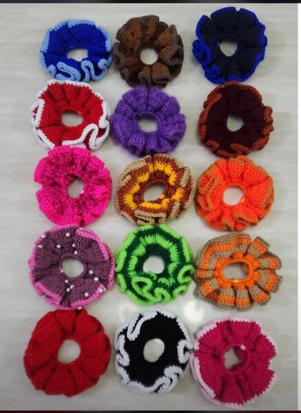 Chouchous en tricot colorés