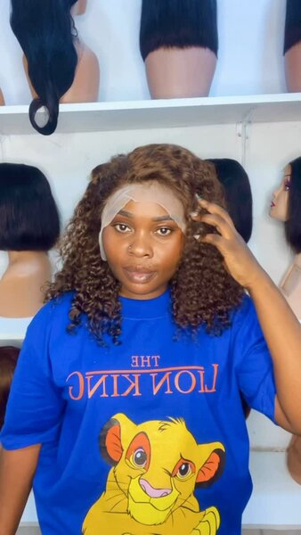 Beautiful and elegant women's wig Coffee brown water weave