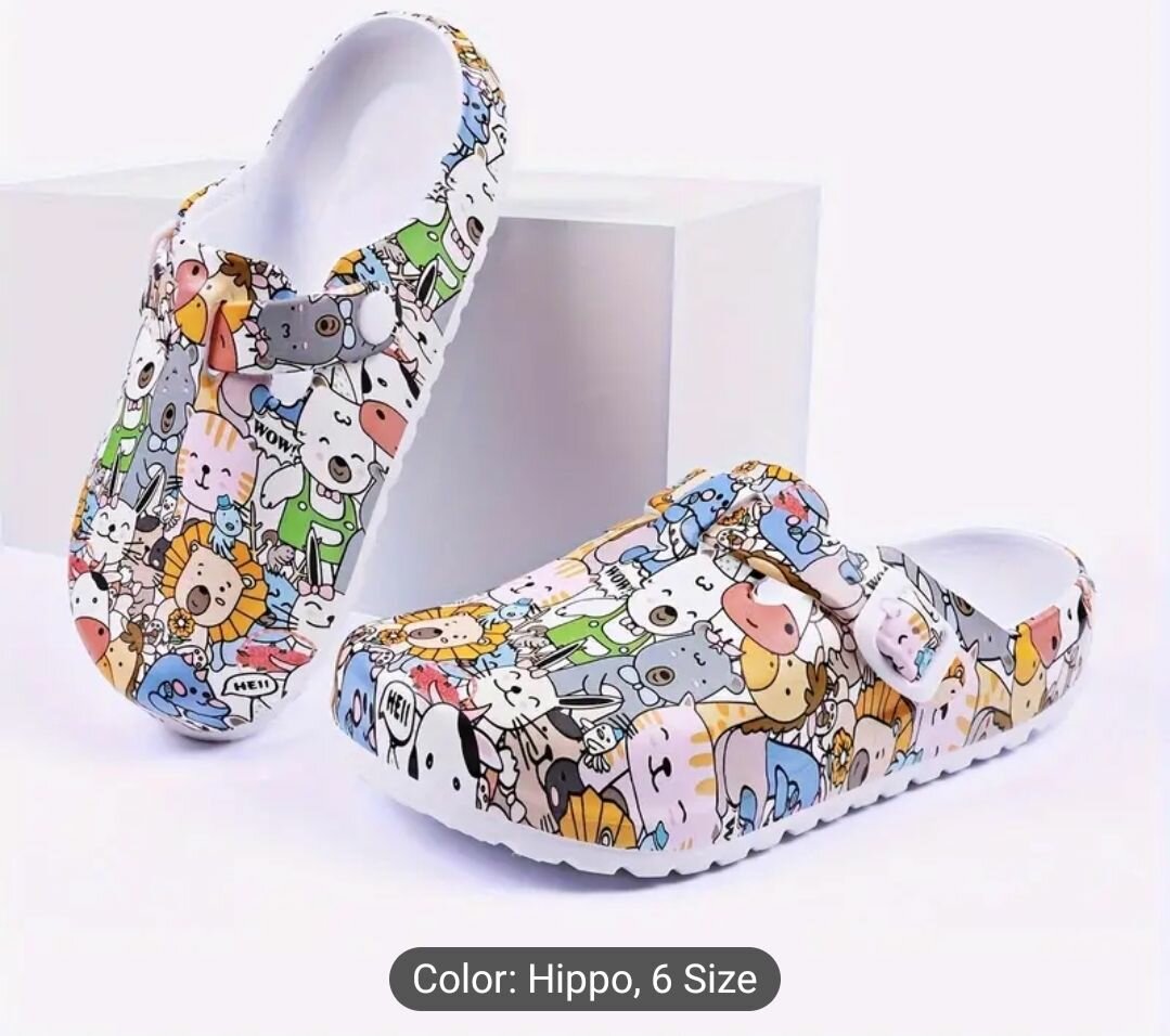 Vibrant Cartoon Print Comfort Mules