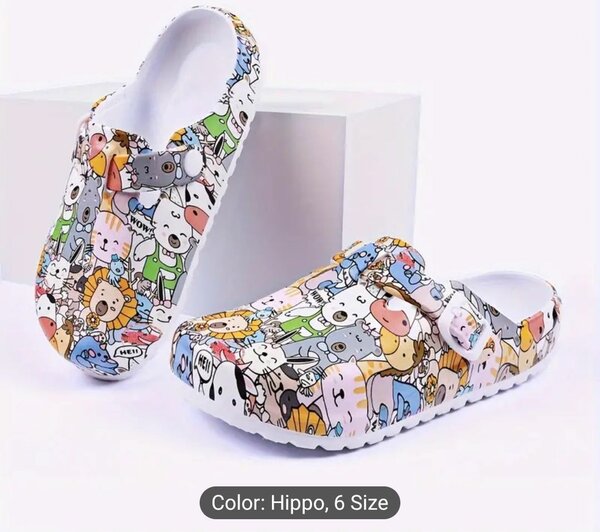 Vibrant Cartoon Print Comfort Mules