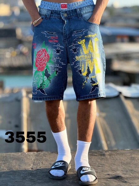 Shorts en jean imprimés