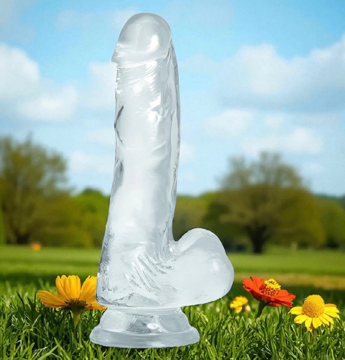 Dildo en silicone transparent
