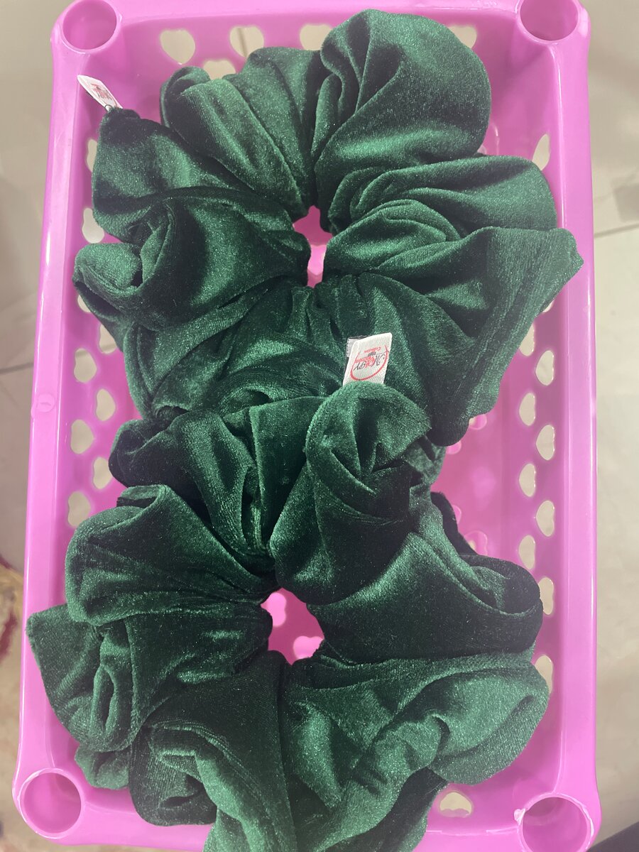 Chouchou Velours Vert Élégant