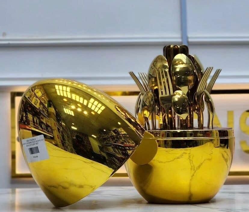 24 pcs gold cultery set