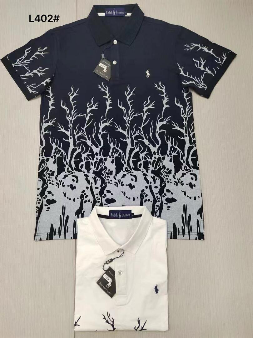 Polos en coton imprimé homme