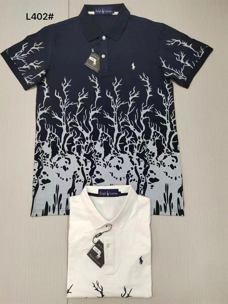 Polos en coton imprimé homme