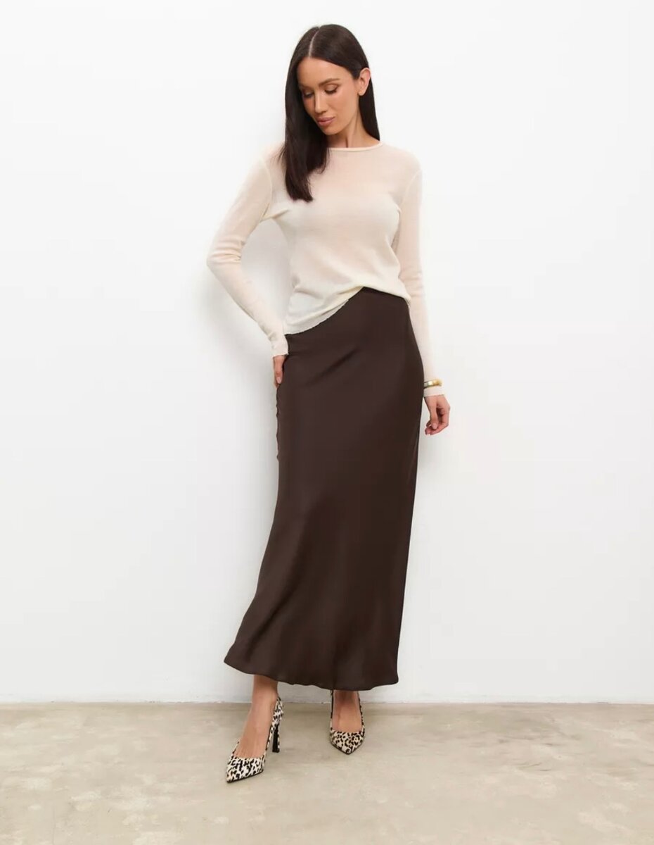 Атласная юбка макси