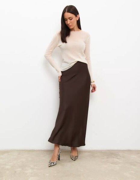 Атласная юбка макси