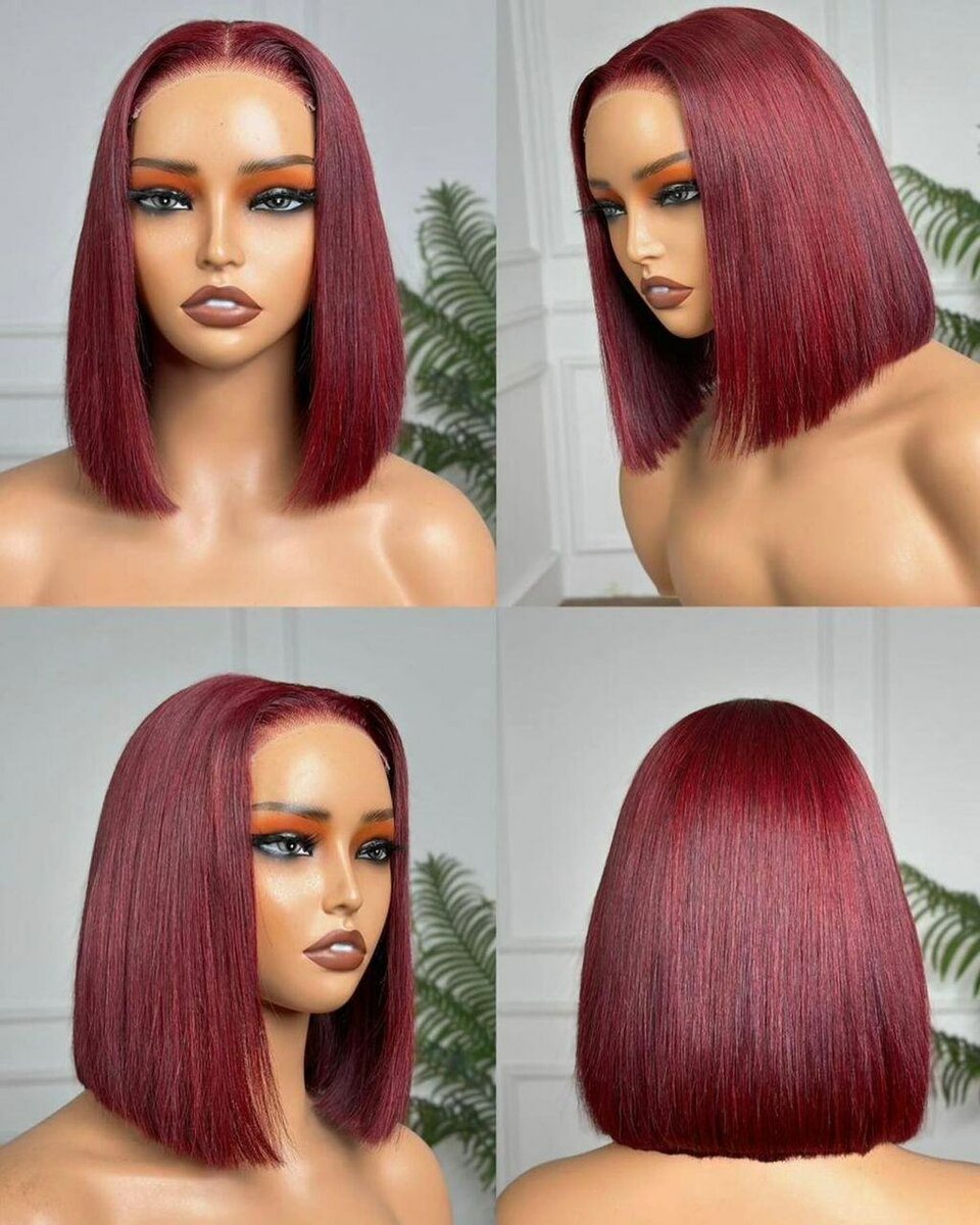 Perruque Bob en Dentelle Colorée