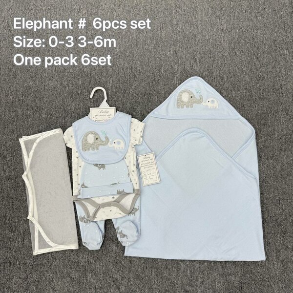 Ensemble Naissance Éléphant 6pcs